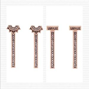 Bronze Earrings 4 in1 Interchangeable Vertical Bar